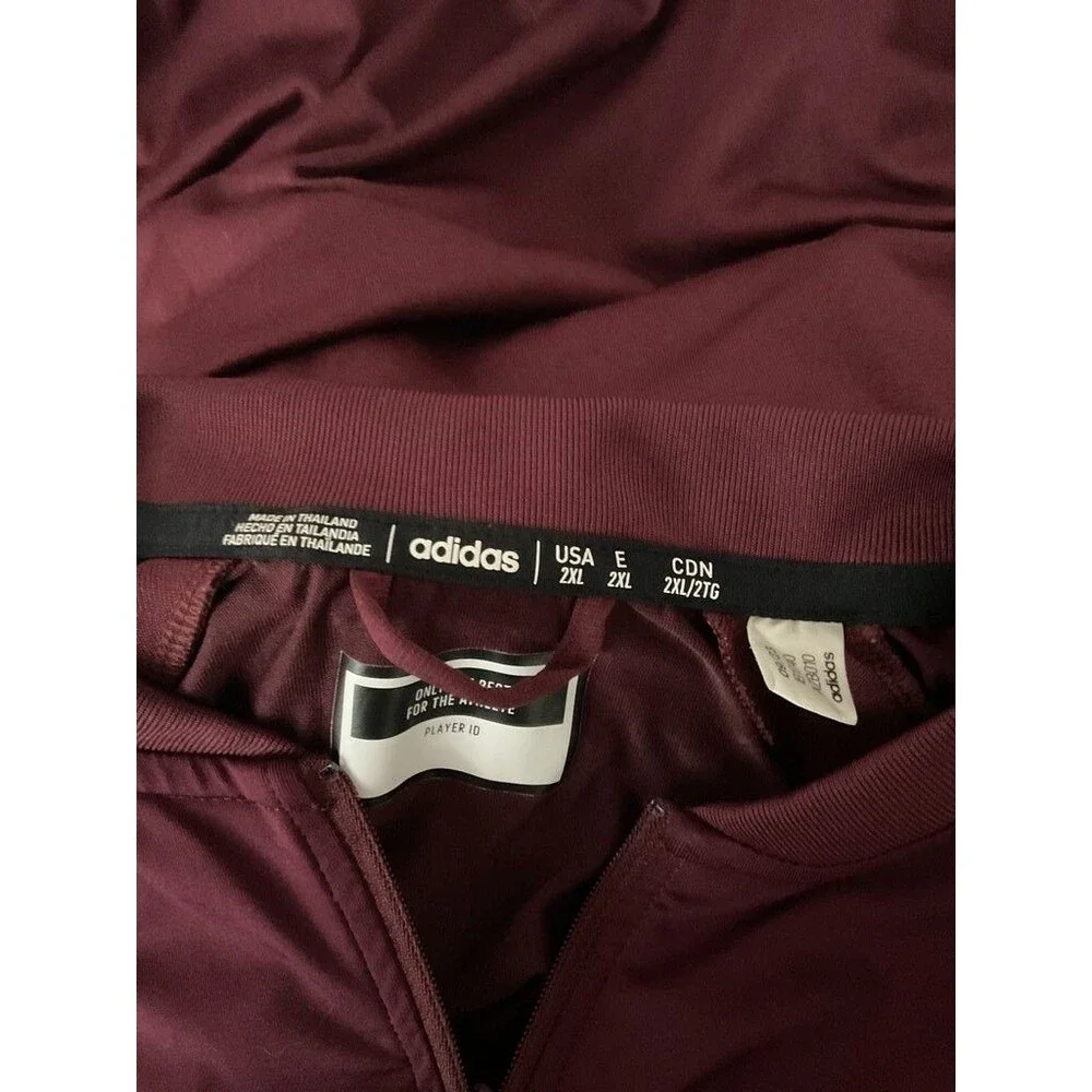 Adidas Men's Burgundy Polo Shirt Size 2XL 1/4 Zip